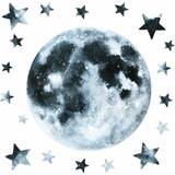 Stjerner Indretningsdetaljer RoomMates Moon Glow in the Dark Peel and Stick Giant Wall Decals