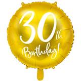 Balloner PartyDeco Foil Ballons 30th Birthday Gold/White