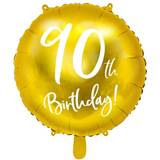 Balloner PartyDeco Foil Ballons 90th Birthday Gold/White