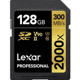 LEXAR Hukommelseskort LEXAR Professional SDXC Class 10 UHS-II U3 V90 300/260MB/s 128GB (2000x)
