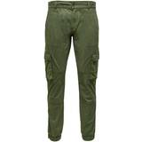 30 - Elastan/Lycra/Spandex Bukser & Shorts Only & Sons Cam Stage Cargo Cuff Pant - Green/Olive Night