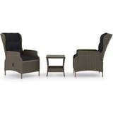 Justerbare ryglæn Loungesæt Havemøbel vidaXL 3060150 Loungesæt, 1 borde inkl. 2 stole