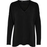 8 - V-udskæring Overdele Only V-Neck Knitted Pullover - Black