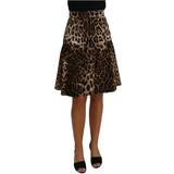 Bomuld - Brun Nederdele Dolce & Gabbana A-Line Leopard Print Skirt - Brown