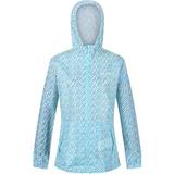 Polyester - Prikkede Overtøj Regatta Women's Printed Pack-It Waterproof Jacket - Cool Aqua Edelweiss