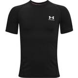 176 T-shirts Børnetøj Under Armour Boy's Heatgear Short Sleeve - Black/White (1361723-001)