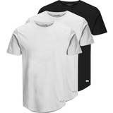 Jack & Jones Herre - XXL T-shirts Jack & Jones 3-Pack Basis T-shirt - Black/White