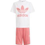 Drenge - Pink Øvrige sæt adidas Kid's Adicolor Shorts &Tee Set - White/Hazy Rose (GP0195)