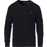 Striktrøjer Sweatere Polo Ralph Lauren Cotton Cable Crew Neck Pullover - Black