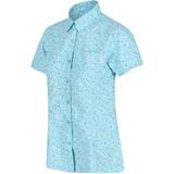 Dame - Slids Skjorter Regatta Women's Mindano V Short Sleeved Shirt - Cool Aqua Edelweiss