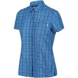 10 - Blå Skjorter Regatta Women's Mindano V Short Sleeved Shirt - Blue Aster Check