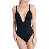 Nylon Bodystockings Spanx Suit Your Fancy Plunge Low-Back Thong Bodysuit - Very Black