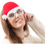 Julekostumer Hovedbeklædninger BigBuy Christmas Glasses with Santa Hat Christmas Planet