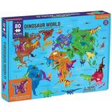 Mudpuppy Puslespil Mudpuppy World Map with Dinosaurs 80 Pieces