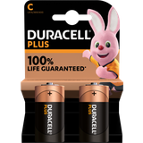 Alkalisk - Batterier - Sort Batterier & Opladere Duracell C Plus 2-pack