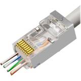 Cat6a - Kabeladaptere - Rund Kabler MicroConnect RJ45 Cat6a F/FTP Mono Adapter 50 Pack