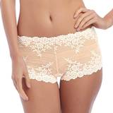 Beige - Hipsters - Nylon Trusser Wacoal Embrace Lace Boy Shorts - Naturally Nude/Ivory