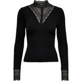 Only 34 Overdele Only Lace Detail Top - Black