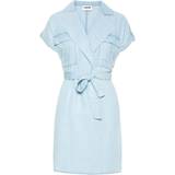 Trykknapper - XS Kjoler Noisy May Vera Short Sleeved Shirt Dress - Light Blue Denim