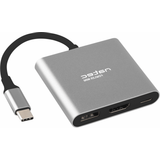 3.1 (gen.2) - Grå Kabler Natec USB C-HDMI/USB A/USB C M-F Adapter