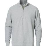 Sunspel Half Zip Loopback Sweatshirt - Grey Melange