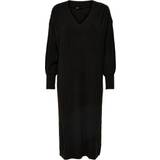 Lange ærmer - Sort - V-udskæring Kjoler Only Tessa Knitted Dress - Black