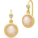 Julie Sandlau Rosa Smykker Julie Sandlau Moon Earrings - Gold/Moonstone/Transparent