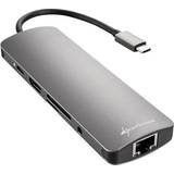Sharkoon Grå Kabler Sharkoon USB C-HDMI/RJ45/USB A/USB C Adapter