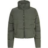 12 - Nylon Overtøj Only Solid Colored Jacket - Green Grey/Grape Leaf