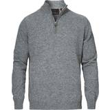 Beige - Nylon Sweatere Oscar Jacobson Patton Half Zip Sweater