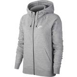 26 - 32 - Dame Overdele Nike Women's Sportswear Essential Fleece Hoodie - Dark Grey Heather/White