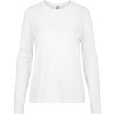 Pieces 6 Overdele Pieces Ria Solid Long Sleeve T-shirt - Bright White