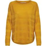 Only Gul Overdele Only Caviar Texture Knitted Pullover - Yellow/Golden Yellow