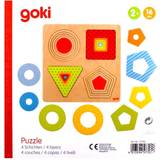 Knoppuslespil Goki Layer Puzzle Geometrical Shapes 16 Pieces