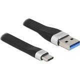 3.1 (gen.2) - USB A-USB C - USB-kabel Kabler DeLock Flat USB A-USB C 3.1 (Gen.2) 0.1m