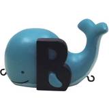 Blå Festdekorationer Kids by Friis Birthday Trains Blue Whale B Letter Blue/Black
