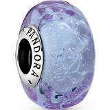Lilla Charms & Vedhæng Pandora Wavy Murano Glass Charm - Silver/Purple