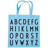 Blå Muleposer Design Letters Favourite Tote Bag ABC - Light Blue