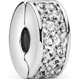 Silikone Charms & Vedhæng Pandora Pavé Clip Charm - Silver/Transparent