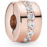 Pandora Smykker Pandora Sparkling Row Spacer Charm - Rose Gold/Transparent