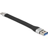 DeLock Flad - USB-kabel Kabler DeLock USB A-USB C 3.2 (Gen1) 0.1m
