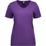 Lilla - V-udskæring Overdele ID Ladies Interlock V-Neck T-Shirt - Purple