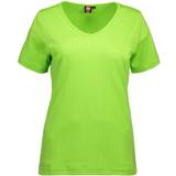 Dame - Grøn T-shirts ID Ladies Interlock V-Neck T-Shirt - Lime
