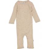 Wheat Plain Wool Jumpsuit - Khaki Stripe (9311e-779-3206)