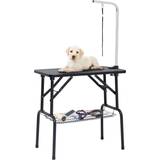 vidaXL Trimming Table for Dogs with 1 Leash and Basket