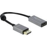 Guld - HDMI DisplayPort - Kabeladaptere Kabler DeLock DisplayPort-HDMI 1.4 M-F 0.2m