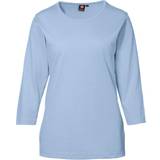 Bomuld - Slids T-shirts & Toppe ID Pro Wear 3/4 Sleeves Ladies T-shirt - Light Blue