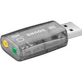 Transparent - USB A Kabler Pro UAB A-2x3.5mm M-F Adapter
