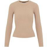 Pieces Crista Knitted Pullover - Silver Mink