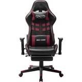 Fodstøtte Gamer stole Be Basic Gaming Chair with Footrest Black and Burgundy Artificial Leather